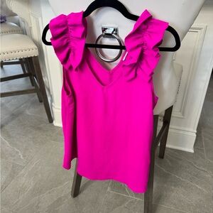 Entro Fuchsia Ruffle Sleeve Blouse